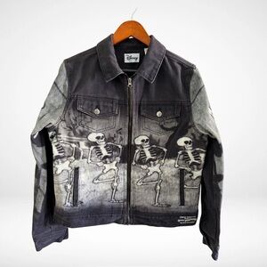 Disney Parks The Skeleton Dance Halloween Women’s Denim Zip Jacket
